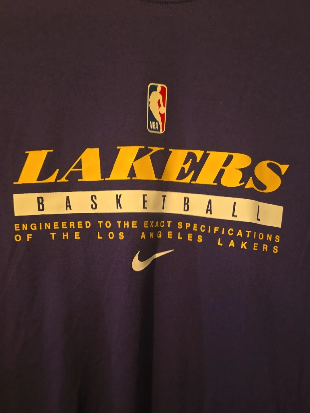 Nike Purple Lakers Long Sleeve Tee with Yellow Logo